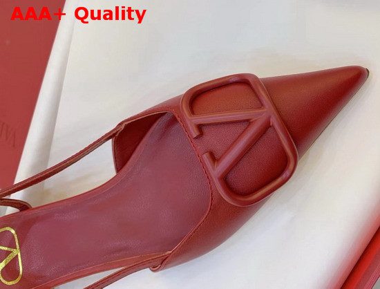 Valentino Garavani Vlogo Calfskin Slingback Pump in Red Replica