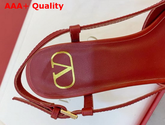Valentino Garavani Vlogo Calfskin Slingback Pump in Red Replica
