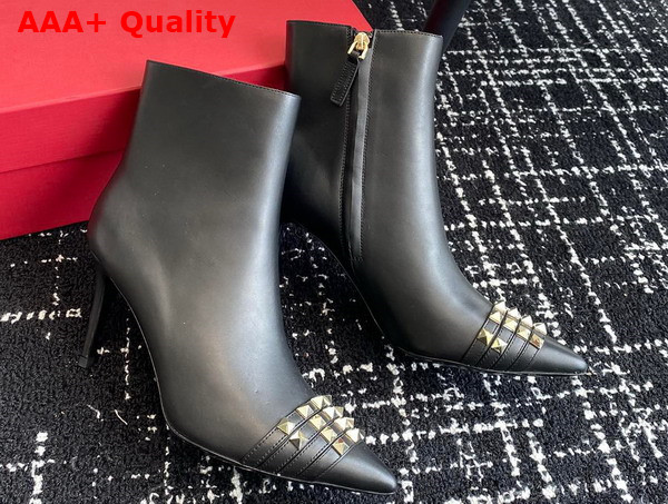Valentino Rockstud Calfskin Ankle Boot in Black Replica