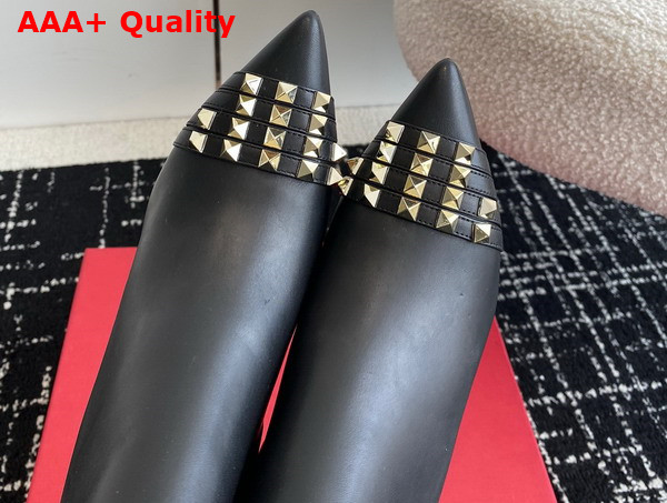 Valentino Rockstud Calfskin Ankle Boot in Black Replica