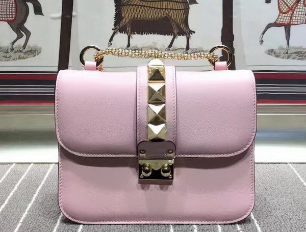 Valentino Small Chain Cross Body Bag in Pink Calfskin with Gold Metal for Sale