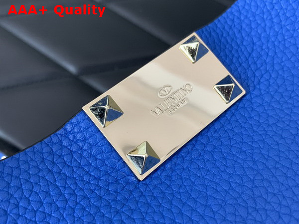 Valentino Small Rockstud Grainy Calfskin Bag with Contrasting Lining Light Blue Replica