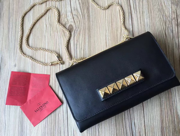 Valentino Va Va Voom Leather Shoulder Bag in Black Nappa Leather For Sale