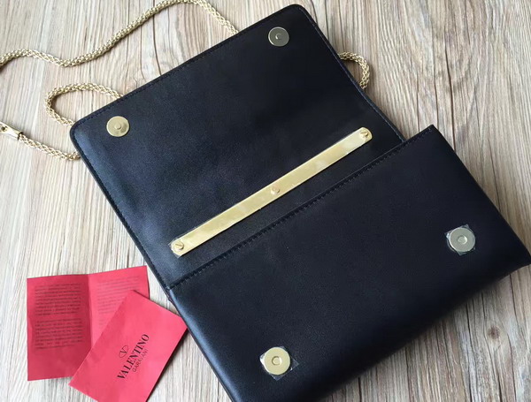 Valentino Va Va Voom Leather Shoulder Bag in Black Nappa Leather For Sale
