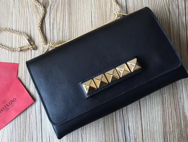 Valentino Va Va Voom Leather Shoulder Bag in Black Nappa Leather For Sale