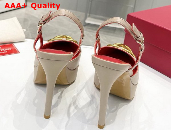 Valentino Vlogo Signature Calfskin Slingback Platform Pump 120mm Poudre Replica