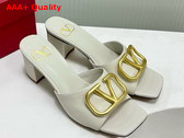 Valentino Vlogo Signature Slide Sandal in Ivory Calfskin 60mm Replica
