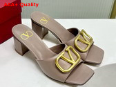 Valentino Vlogo Signature Slide Sandal in Poudre Calfskin 60mm Replica