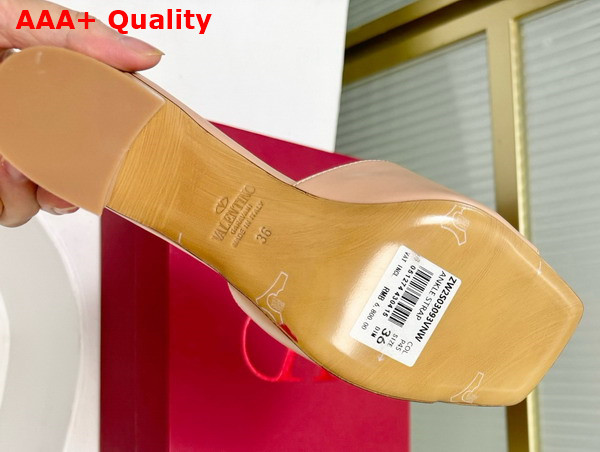 Valentino Vlogo Signature Slide Sandal in Rose Cannelle Calfskin 60mm Replica