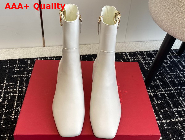Valentino Vlogo Type Ankle Boot in White Calfskin Replica