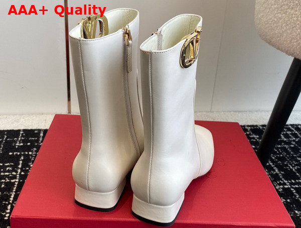 Valentino Vlogo Type Ankle Boot in White Calfskin Replica